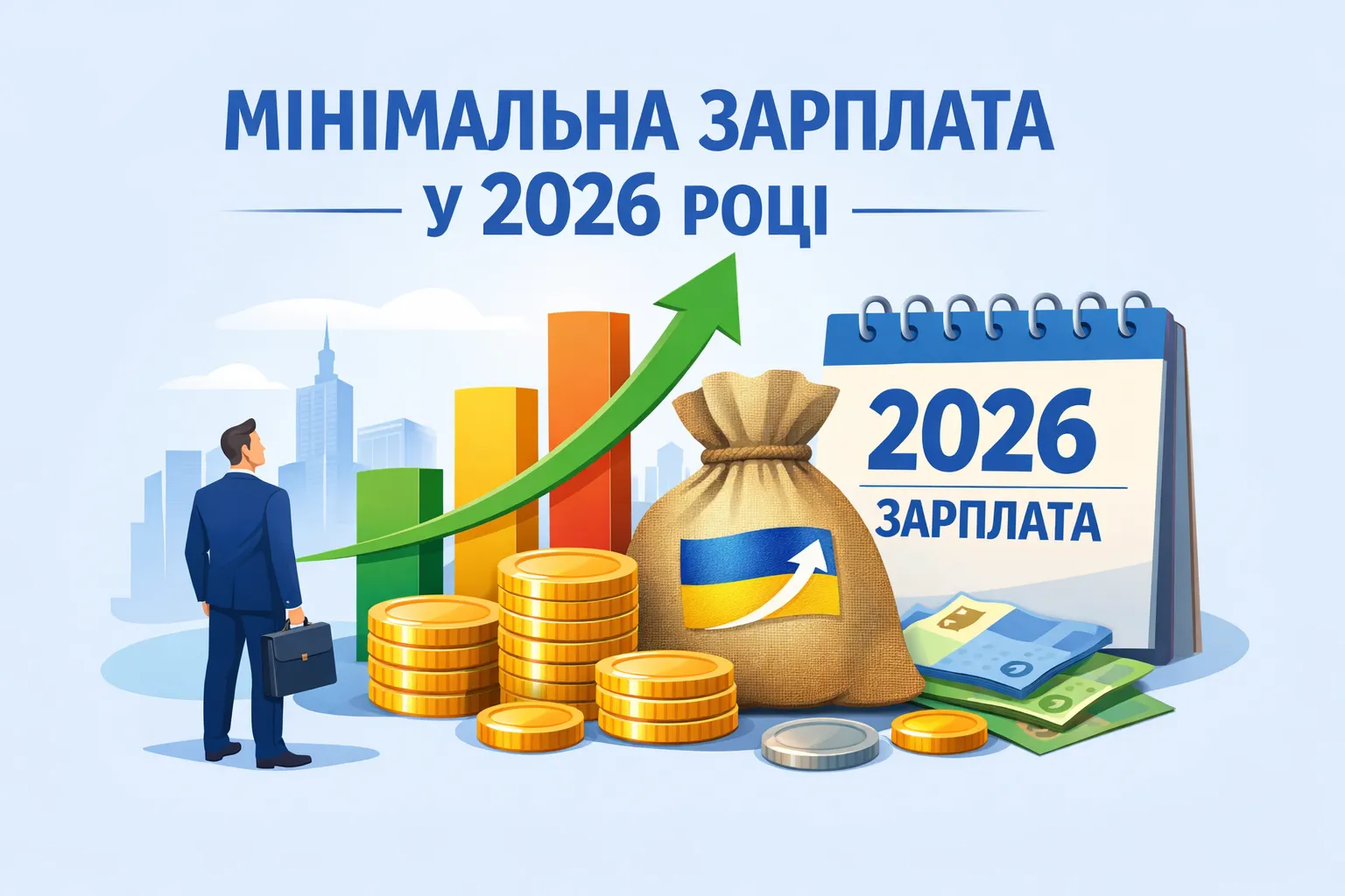 Розмір мінімальної зарплати у 2026 році Розмір мінімальної зарплати у 2026 році
