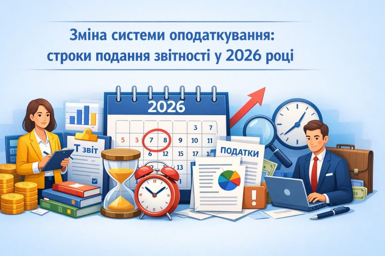 Зміна системи оподаткування: строки подання звітності у 2026 році Зміна системи оподаткування: строки подання звітності у 2026 році